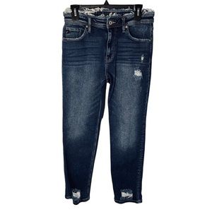 KanCan Women's Size 26 Jeans High Rise Distressed Frayed Waistband